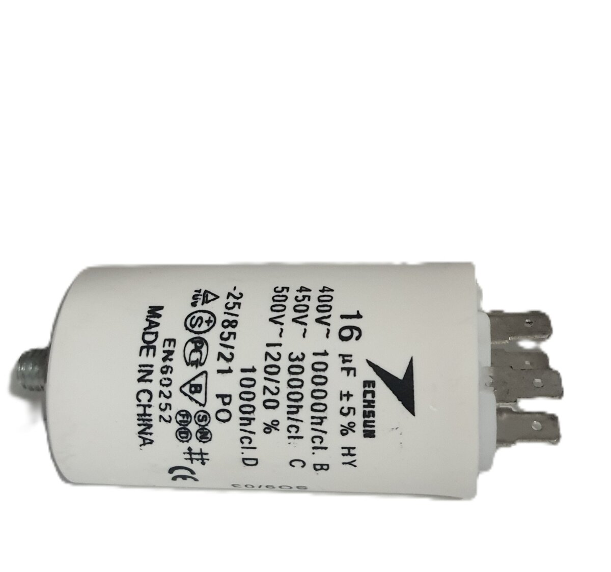 Betriebskondensator 2 µF, Motorkondensator, Flachstecker